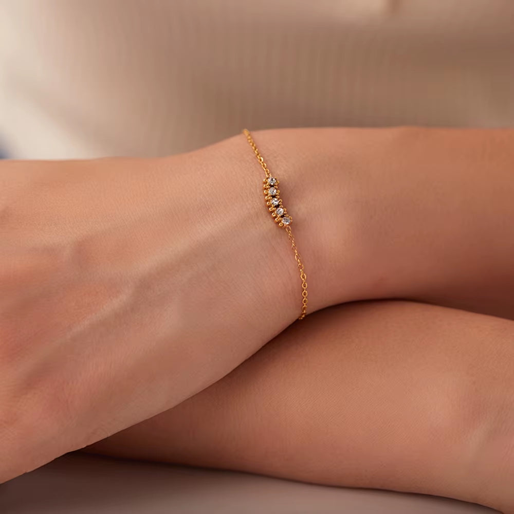 Maximalist Dipped with Cubic Zirconia Gemstones Stainless Steel Bracelet for Women Jewelry Gift Bracelet Waterproof Jewel