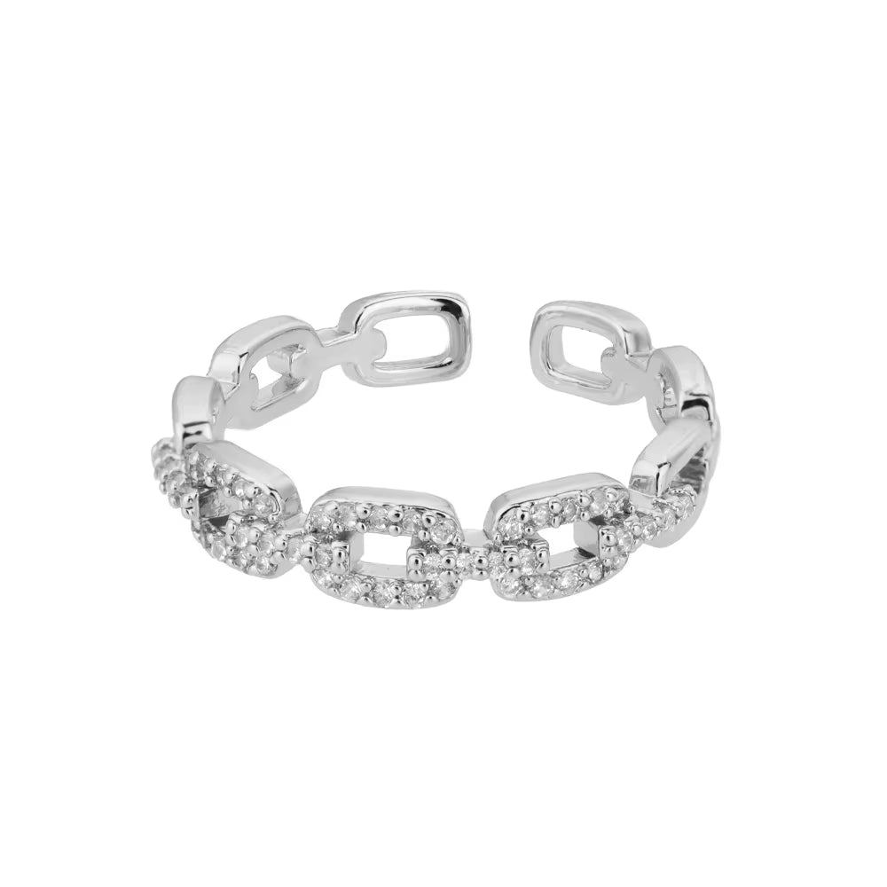 Fashion Star Rings for Women Stainless Steel Gold Color Zircon round Irregular Adjustable Ring Femme Wedding Jewelry Gift Bff