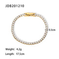 Maximalist Dipped with Cubic Zirconia Gemstones Stainless Steel Bracelet for Women Jewelry Gift Bracelet Waterproof Jewel