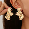 Fashion Stainless Steel Chunky Knot Earrings for Women Vintage Simple Multi-Layer Circle round Drop Earrings Punk Jewelry Gifts